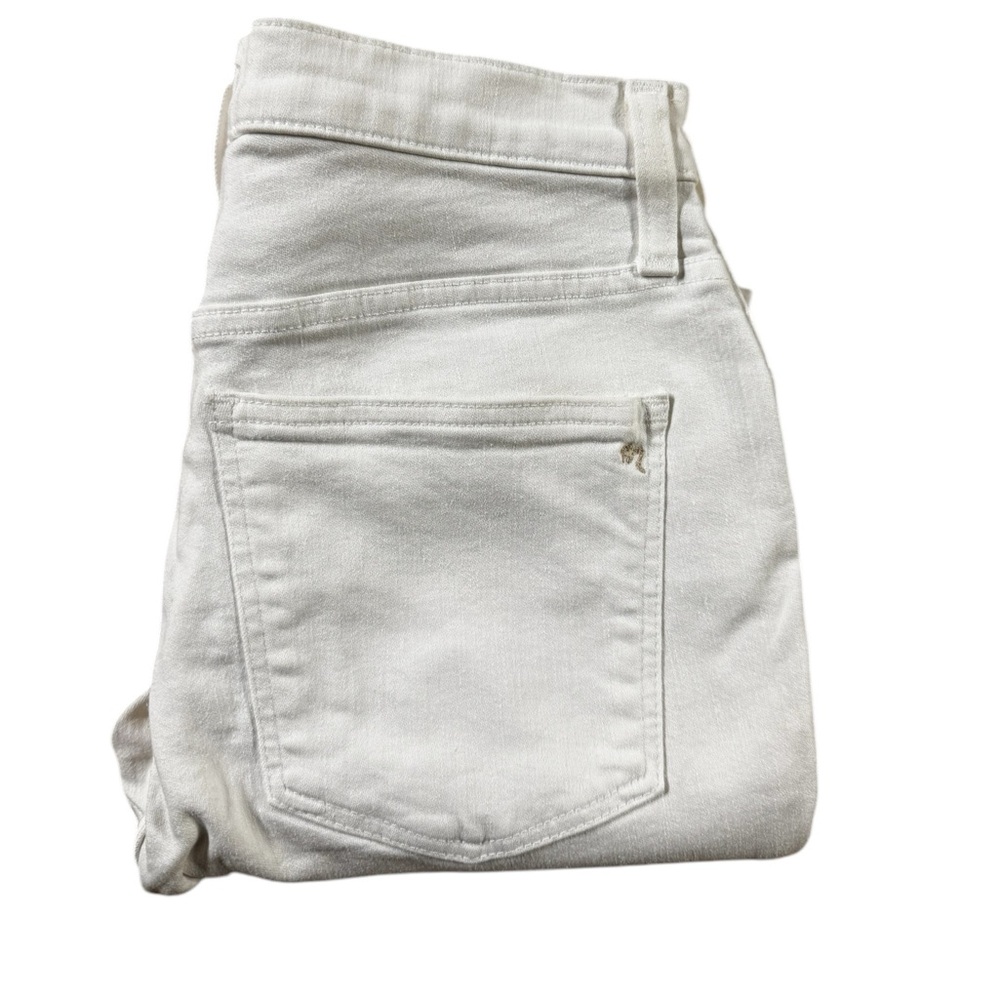 Madewell 10” high rise skinny Jeans womens 28 white raw hem button fly crop boho